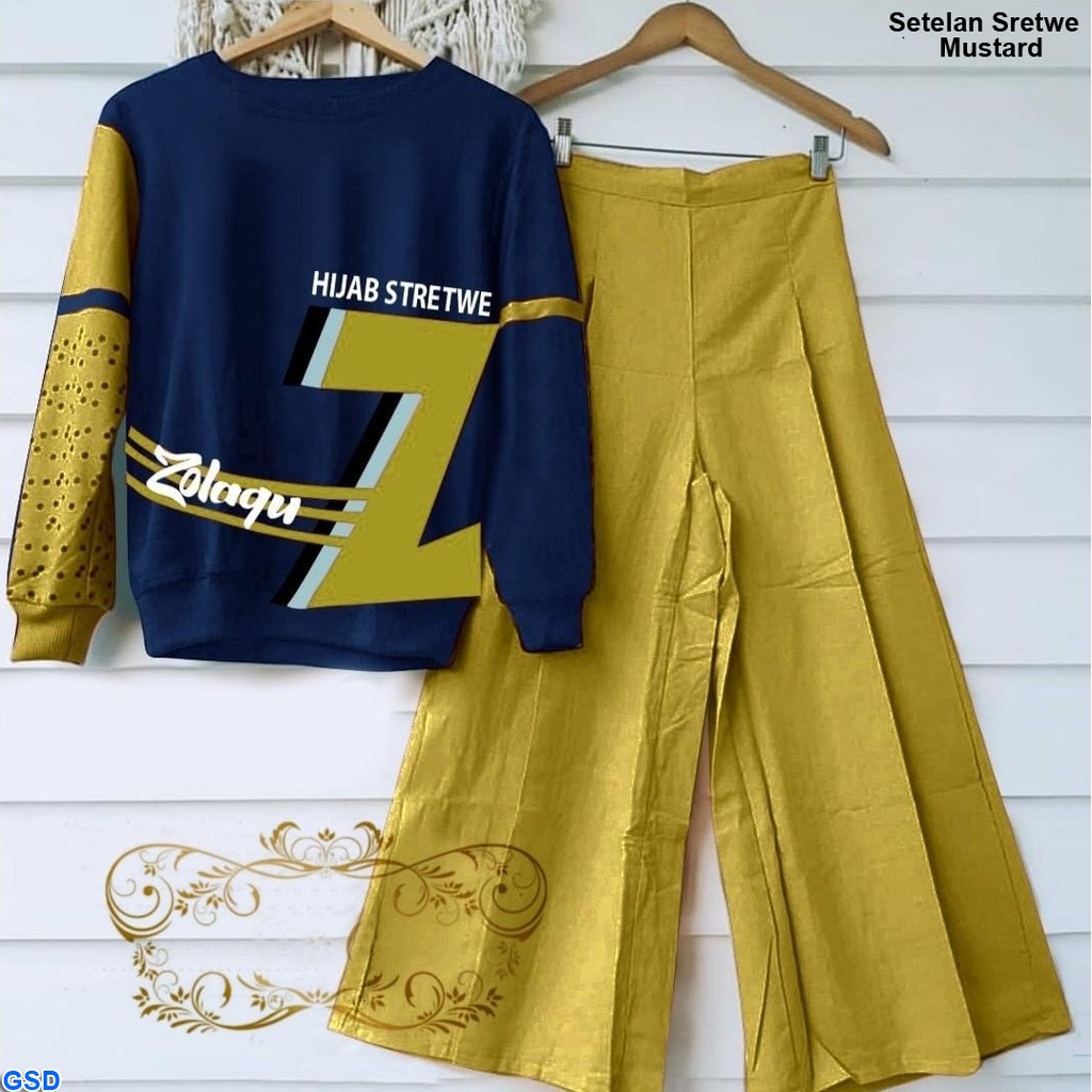 Set Z 2in 1/ Setelan Wanita Muslim/Baju Dan Celana Kulot Wanita Terbaru/ Setelan Murah/Setelan Korea