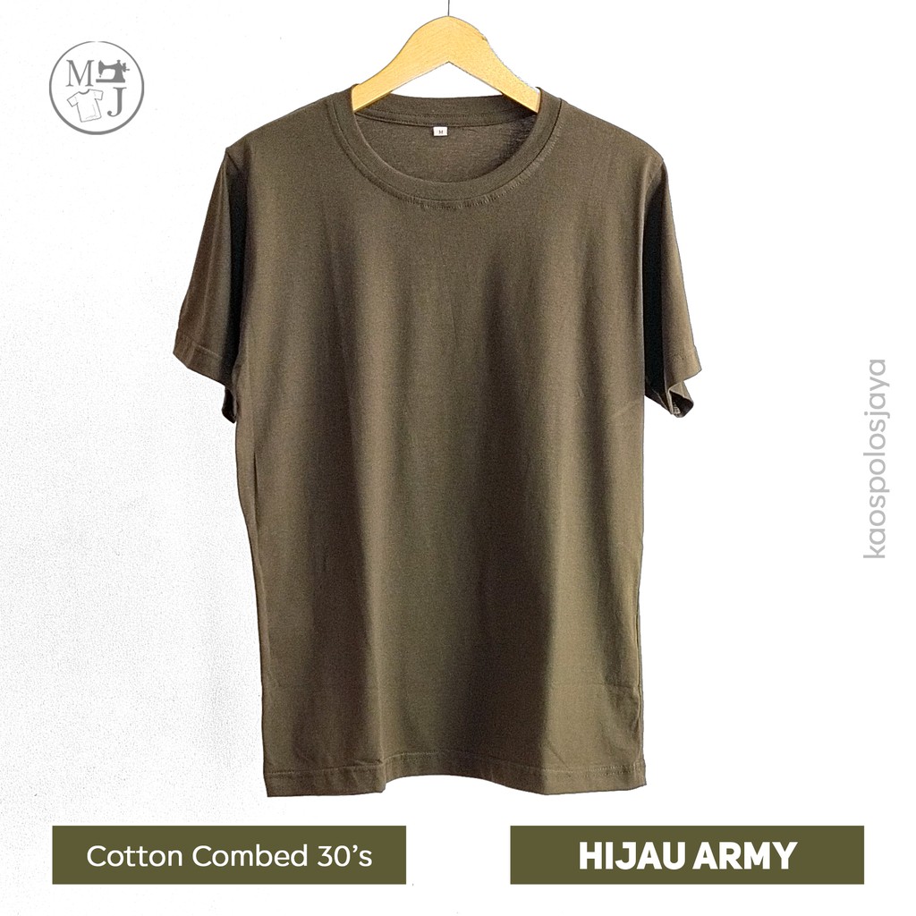 Kaos polos hijau army /Kaos Polos 100% cotton combed 30s /  Kaos polos murah / Kaos polos premium