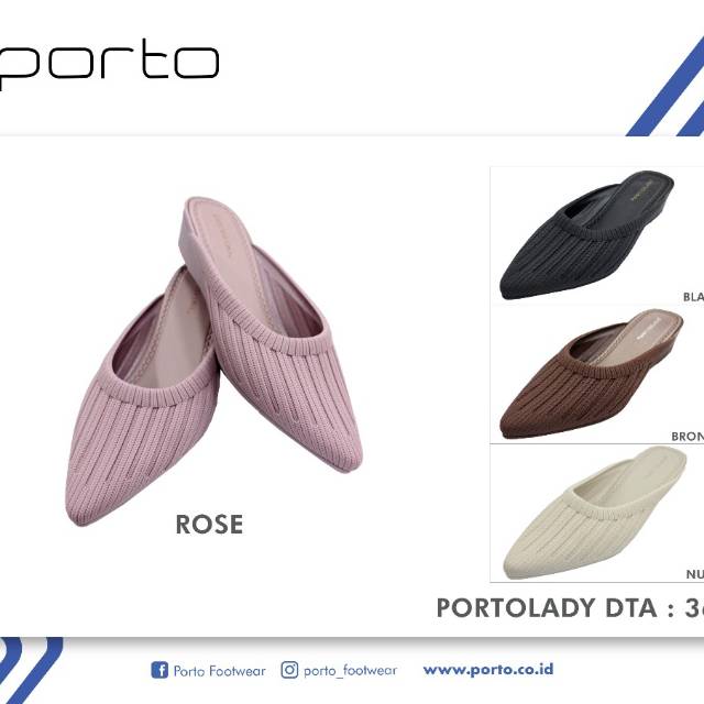 Sepatu porto DTA slop jinjit wanita / sepatu sandal slop jinjit