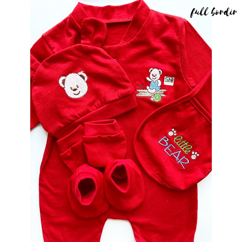 BAJU MERAH SET TIGER / BEAR jumper anak Babeebabyshop jumper bayi one month baju bayi 1 bulan