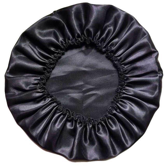 BONNET RATU CASTLE BLACK BAHAN SATIN BERSERAT BONNET HAIR BONNET PERAWATAN RAMBUT AKSESORIS RAMBUT