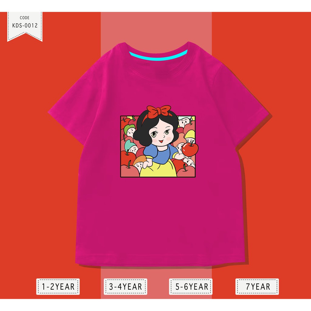 Baju Anak Putri Salju / Kaos Distro DTF Anak Laki Laki dan Perempuan / Unisex / Motif Kartun