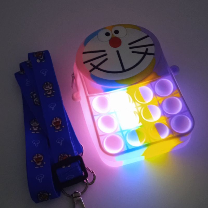 Tas pop it doraemon LED mini