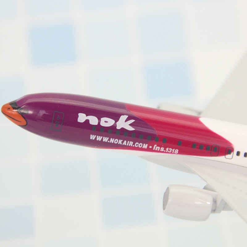 Thailand Air NOK Boeing 737model Pesawat Diecast Metal Thai Airways Ungu Biru Kuning Putih Bird B737 Pesawat Airplane