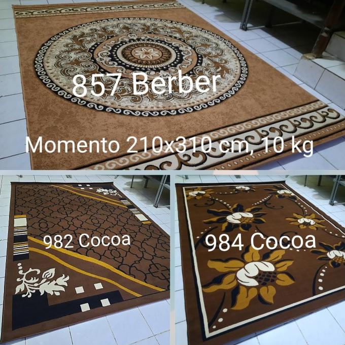 Karpet Permadani Besar Jumbo Moderno Momento Coklat Cream 210x310 cm