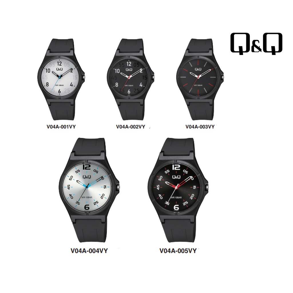 SALE Jam Tangan Pria Sporty Casual Rubber Analog Original Q&amp;Q QNQ QQ V04A Series