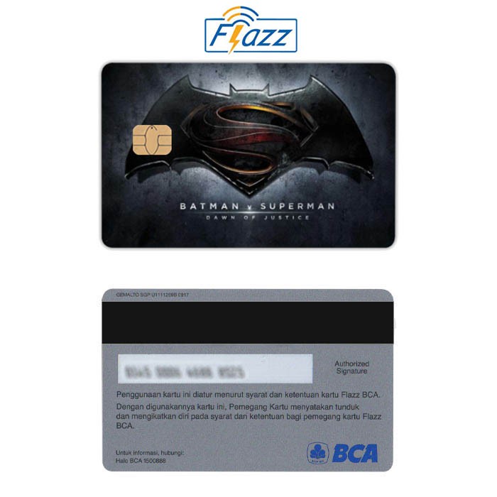 Batman Vs Superman Kartu E-Money Flazz BCA Gen 2 NFC Custom Card