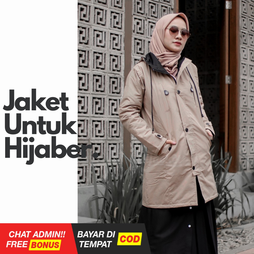 HIJACKET IXORA | HIJAKET JAKET PARKA WANITA HIJAB PANJANG MUSLIMAH SYAR'I