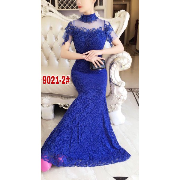 unix  long dress pesta wanita-dress import wanita-long dress brukat wanita flower-import 9021-2