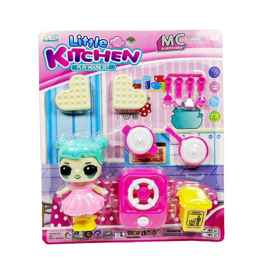 MO34 - Mainan Little Kitchen and Cherry Boneka LOL dan Kompor MO 34