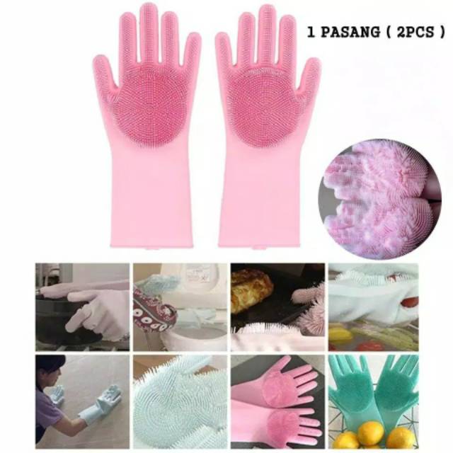 Sarung Tangan Karet Cuci Piring Gloves Silikon Pencuci Piring Silicone SK18