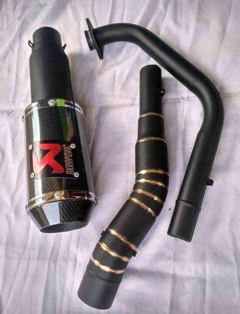 Knalpot racing akrapovic utk motor supra x, jupiter z, mx, cb150, cbr 150, vixion, r15, byson