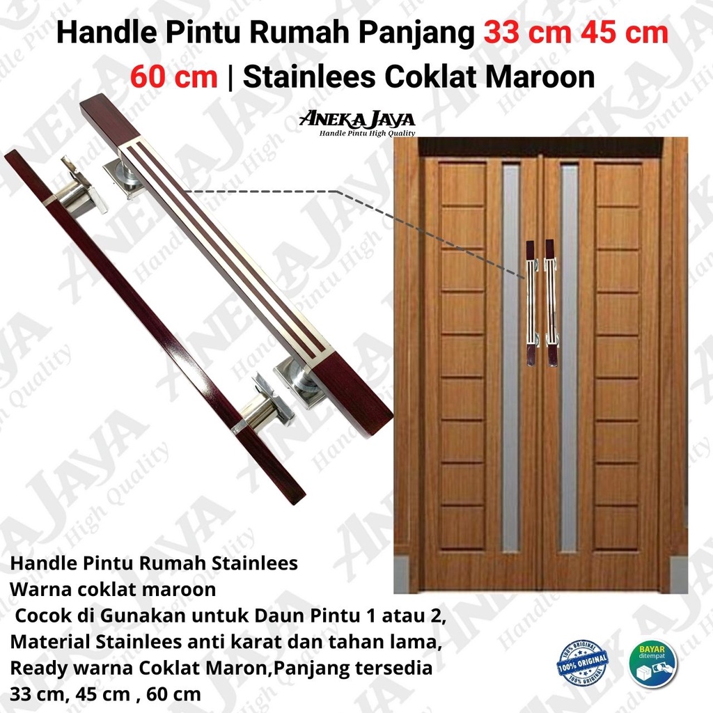 Handle satu set kunci panjang 60 cm 45 cm 33 cm / Gagang pintu rumah / Tarikan pintu rumah minimalis terbaru murah / Pegangan pintu rumah