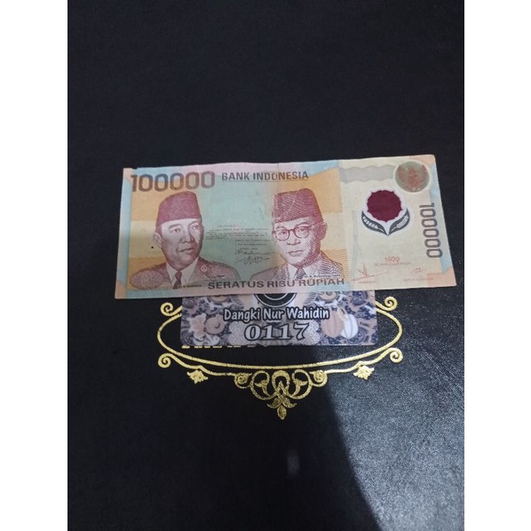 uang kuno 100000 polymer Vf