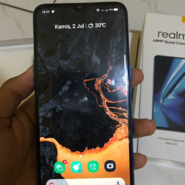 Preloved Realme 5S Blue RAm 4GB Original Garansi Resmi & Mulus 100% / Prelove / Bekas / Second