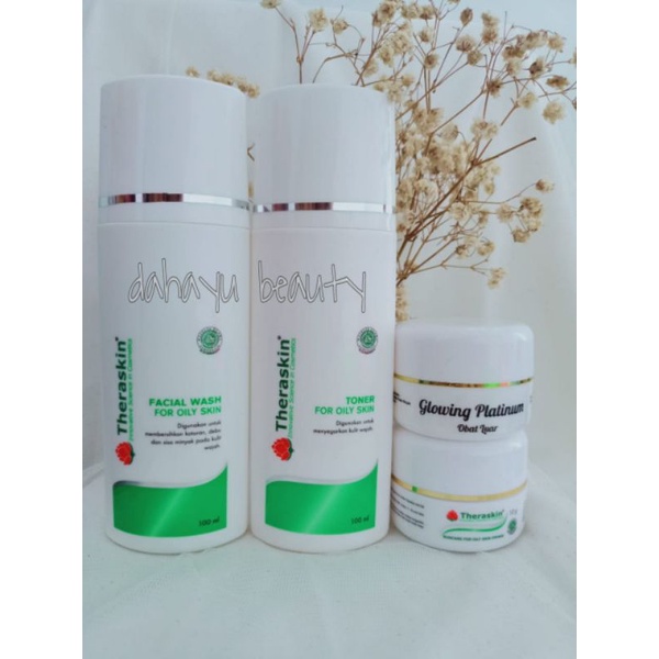 THERASKIN PAKET OILY GLOWING PLATINUM (LABEL PANJANG)