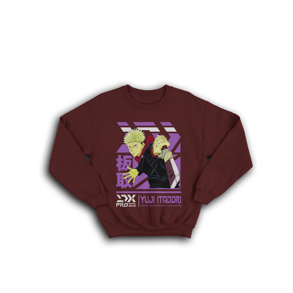 JAKET SWEATER CREWNECK TERBARU PREMIUM  YUJI ITADORI JUJUTSU KAISEN