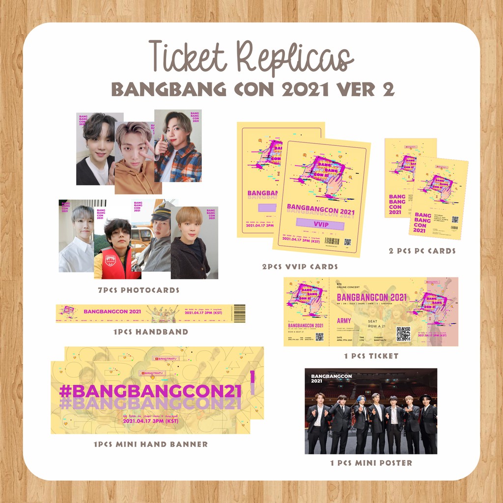 PTD BTS Muster &amp; Bang bang con live tiket konser (Replika) 2021 Muster birthday gift