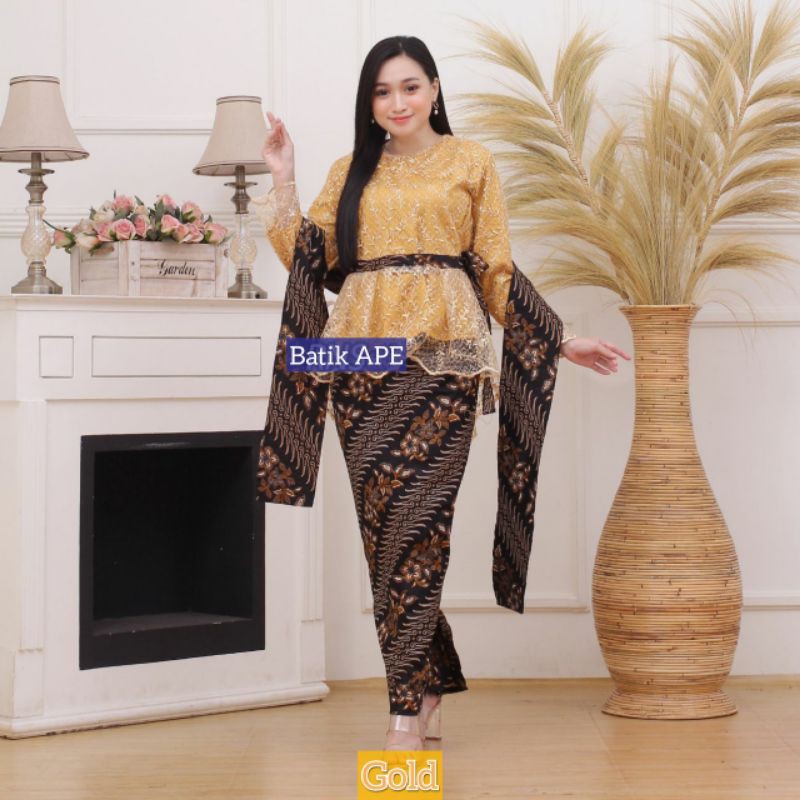 SETELAN KEBAYA RNB BROKAT TILE STANDAR DAN JUMBO XXL LD 120CM BATIK ORIGINAL DOLBY DOBBY DOBY MODERN