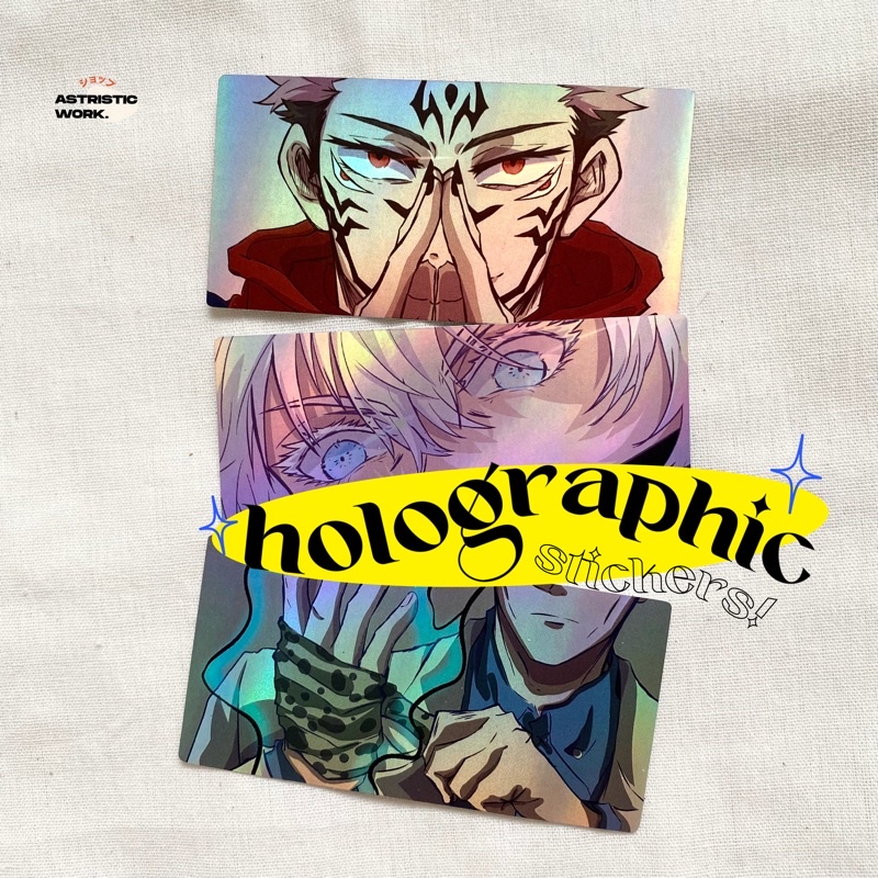 

(MIN. 2 PCS) JUJUTSU KAISEN Holographic Stickers — astristicwork.shop
