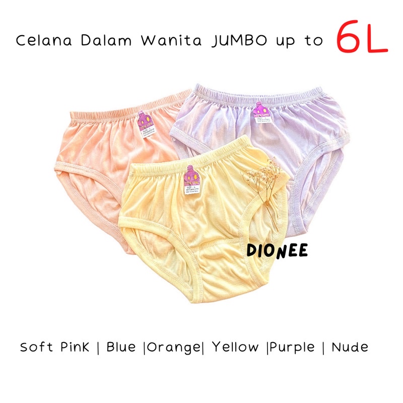 1 Lusin CD Celana Dalam Wanita Jumbo Big Size Katun Melar Undies Kancut Sempak Wanita Jumbo 4L 5L 6L