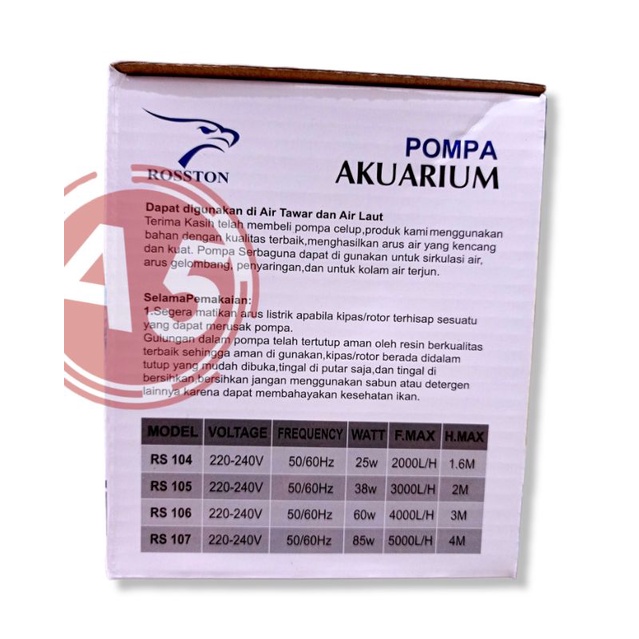 PROMO MURAH Pompa Aquarium kolam hidroponik ROSSTON RS 106