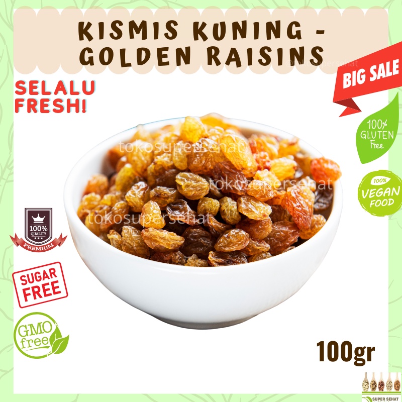 

Kismis Kuning 100gr - Golden Raisins 100gr premium golden raisin tokosupersehat