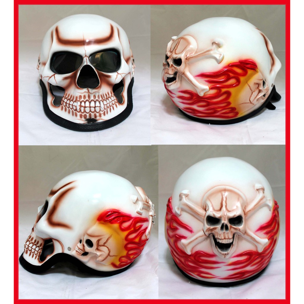 Helm Tengkorak Fullface Airbrush 3 Dimensi