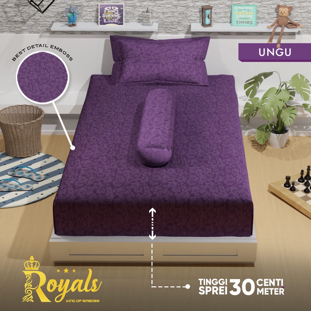 Royals BedCover Set Sprei Uk 120 - Ungu