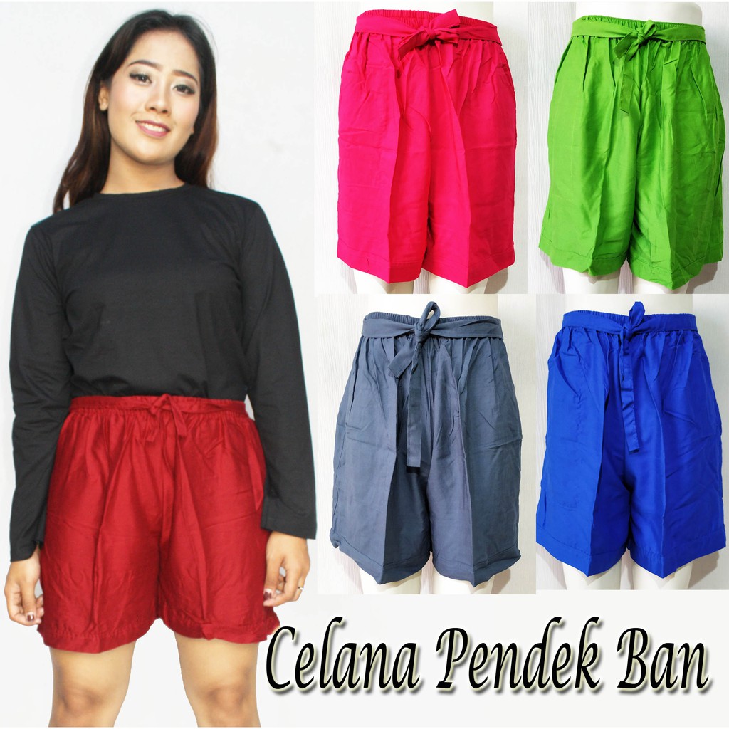 CELANA PENDEK BAN RAYON BALI (pilih warna)