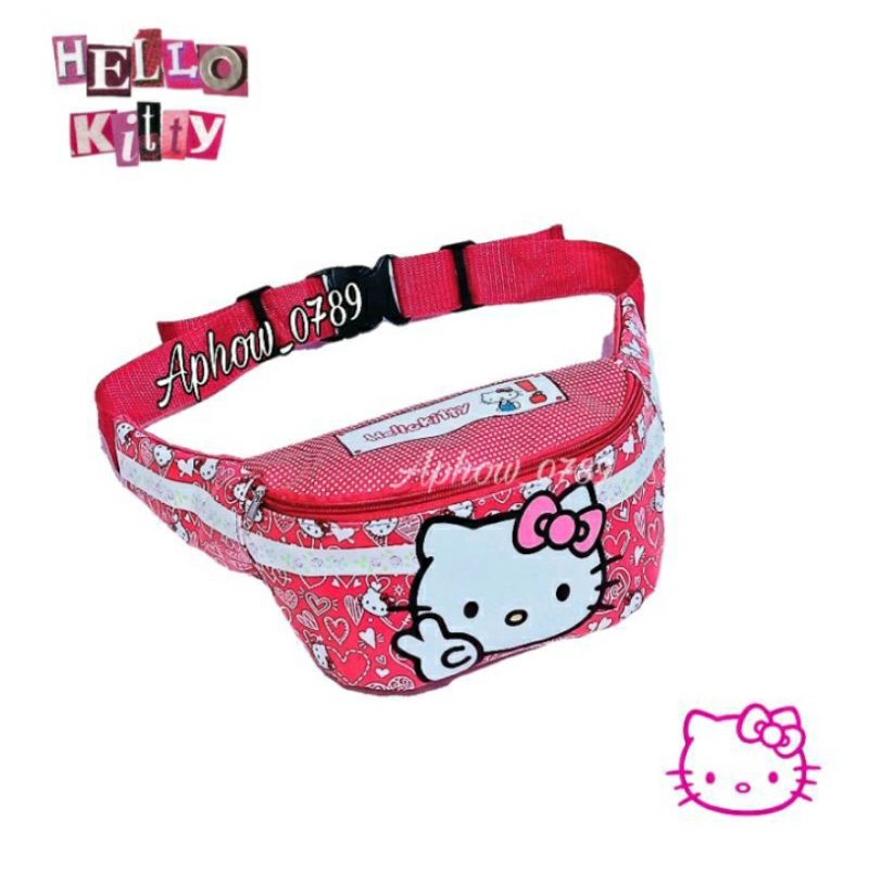 Hellokity 2in1 tas SLempang waistbag anak topi printing