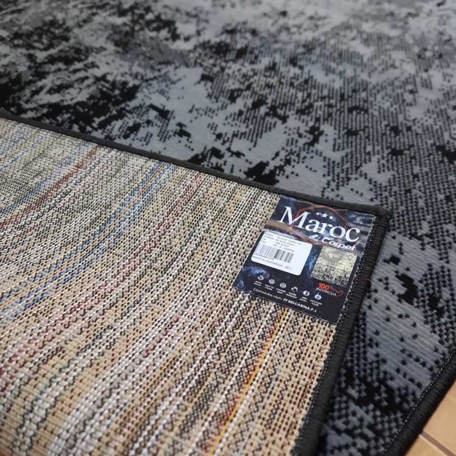 MAROC Karpet Lantai 160x210 Midnight Monokrom - Midnight 15-3