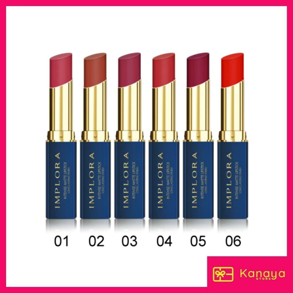 (BISA COD) Implora Intense Matte Lipstick Long Lasting Finish