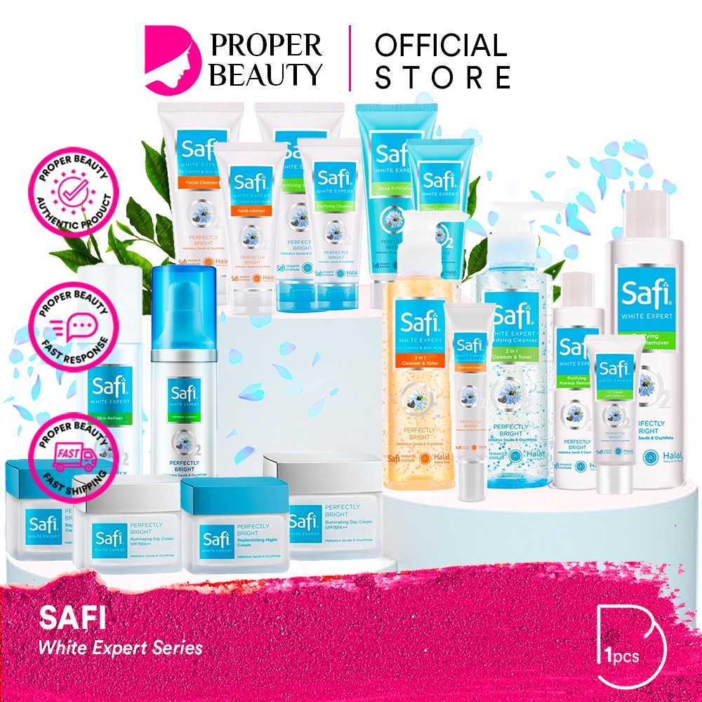 SAFI White Expert Series Indonesia / Cleanser Toner Essence Serum Cream Sunscreen Shampoo Hair Eye