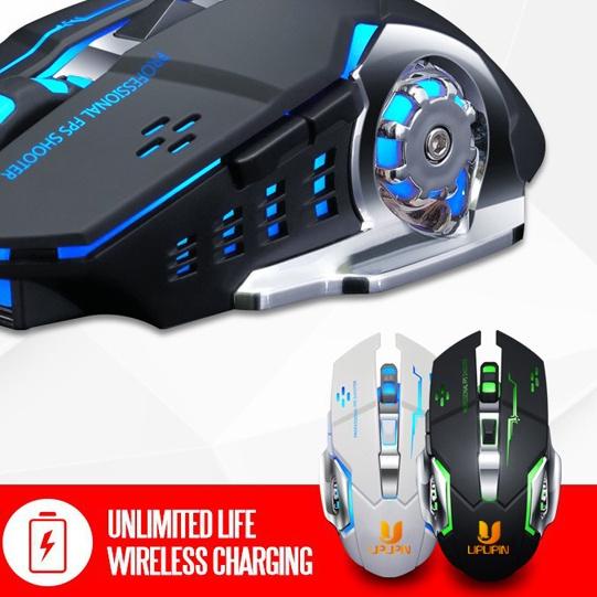 ❂ MOUSE GAMING WIRELESS LED FOREV Q13 (RGB) SILENT MOUSE UPUPIN √ ♪