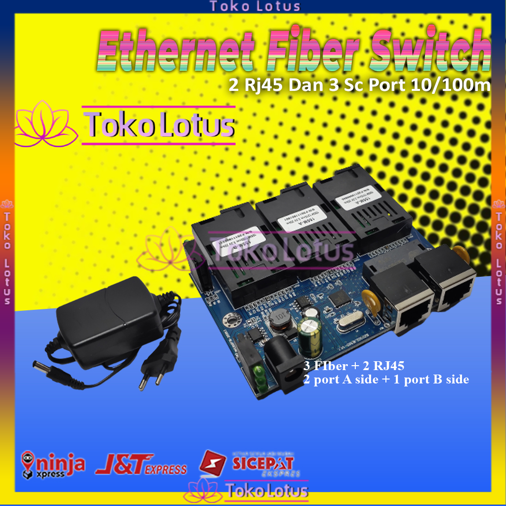 [BARU IMPORT] Switch Ethernet Media Fiber Optik Mode Tunggal 3sc2rj-AAB-PCB BISA COD