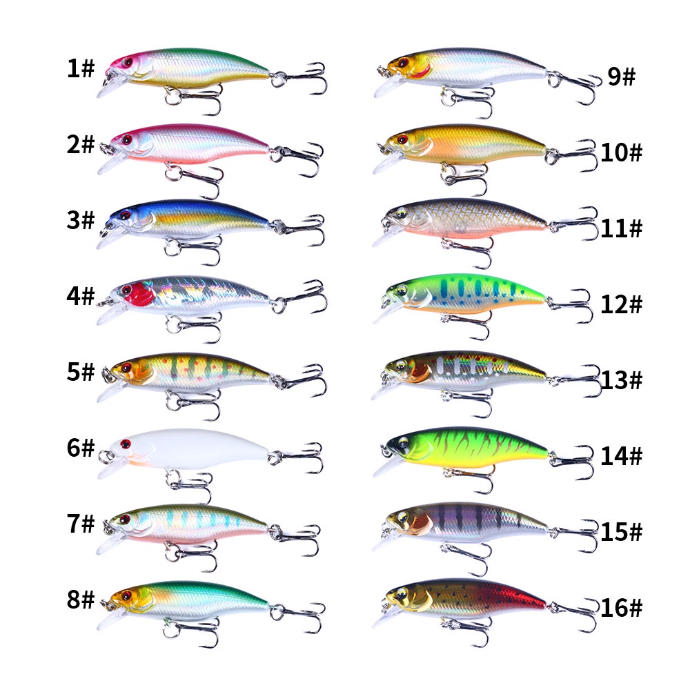 HENGJIA 10PCS Fishing Lure 60mm 4.3g Sinking Minnow 3D Eyes Umpan GID Artificial Hard Bait