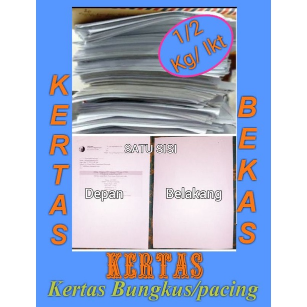 

KERTAS BEKAS TERMURAH KERTAS KOSONG SATU SISI KERTAS BUNGKUS 500GR/Ikt