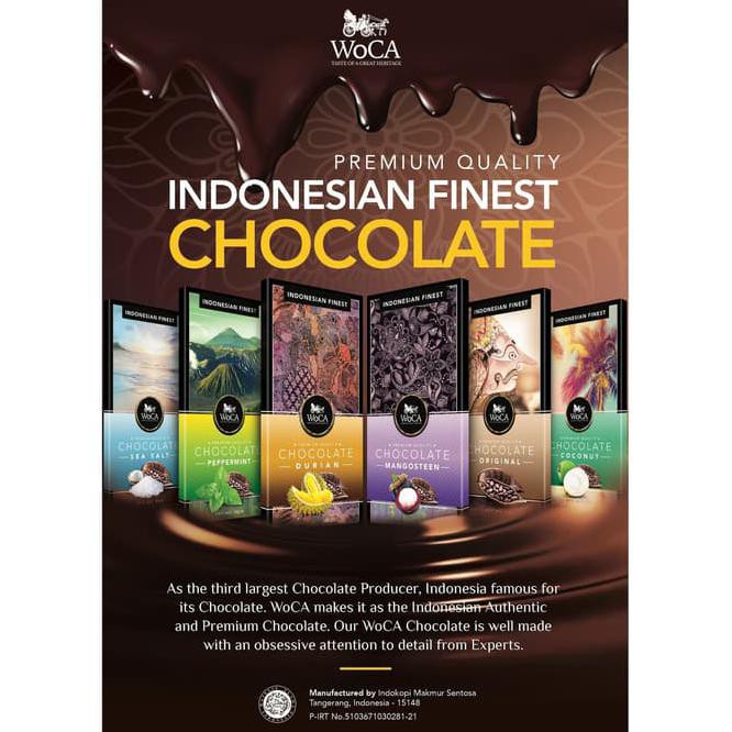 

ixi8 woca premium chocolate bar - cokelat batang rasa durian - 90 gram thps