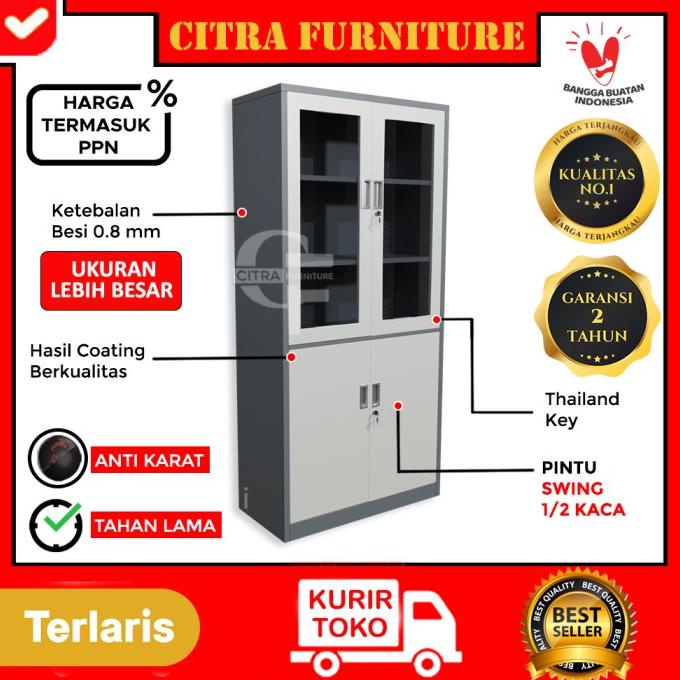 

[[COD]] Lemari Arsip Besi 2 Pintu Swing besi kaca |Lemari Kantor Dokumen Besi PRODUK TERBATAS Kode 503