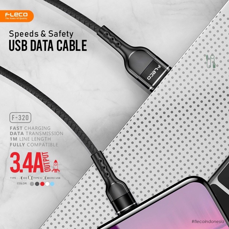 PROMO KABEL DATA FLECO F320 FAST CHARGING MICRO