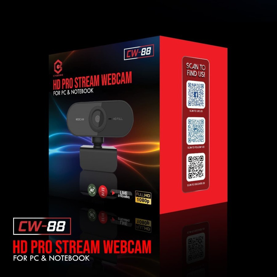 WEBCAM CYBORG CW-88 HD PRO STREAM CAMERA 1080P FullHD