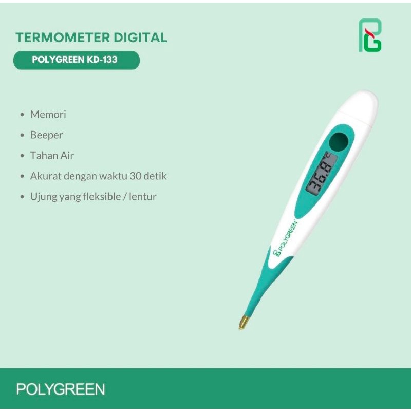 Polygreen Thermometer Digital Clinical KD 133 Termometer Original Polygreen KD133