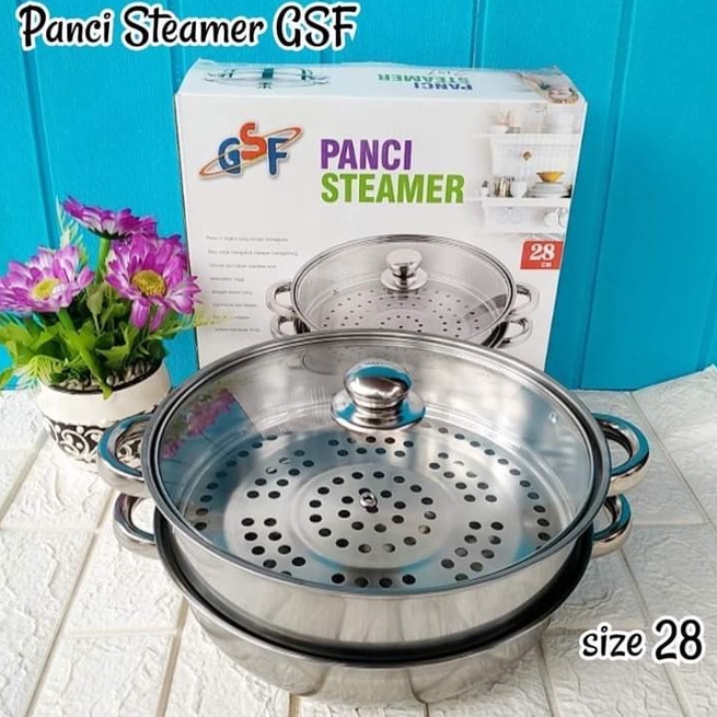 Benteng Onderdil Gm Bear Panci Steamer Kukus Stainless 2 Tingkat / Panci Steamer Gsf / Panci Steamer