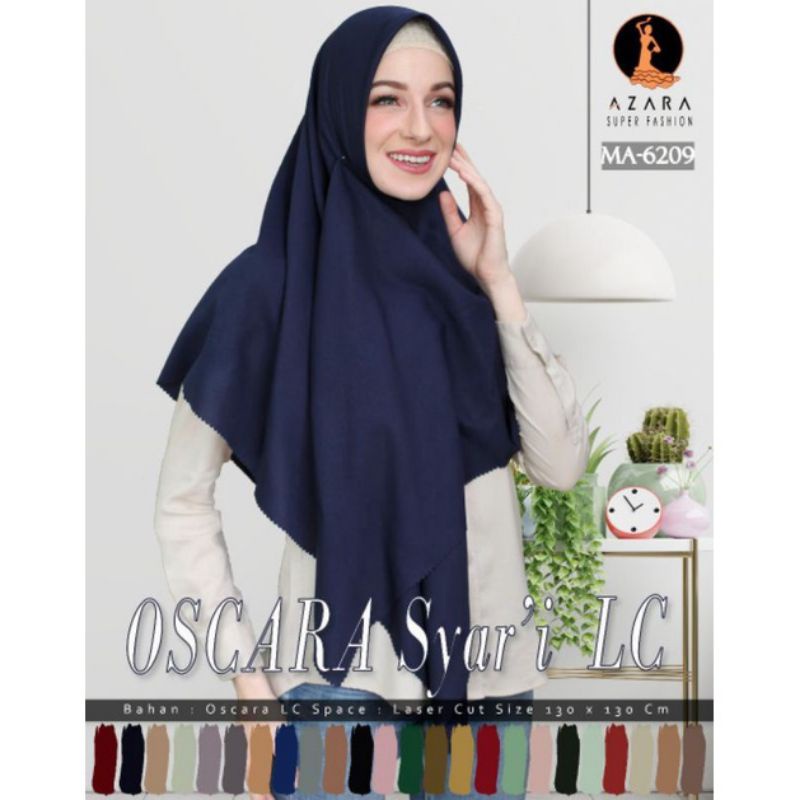 HIJAB SEGI EMPAT SYAR'I OSCARA LC JUMBO 130X130 ORI BY AZARA