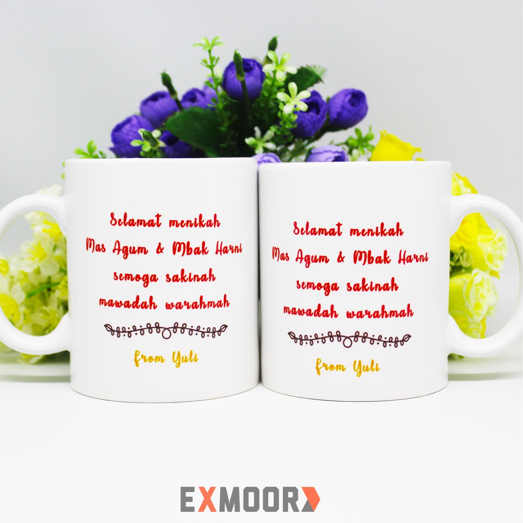 Mug Couple Tentara dan Wanita Hijab untuk Kado Pernikahan