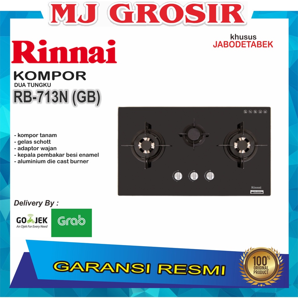 PROMO KOMPOR 2 TUNGKU RINNAI RB 713N GB RB713NGB KOMPOR TANAM