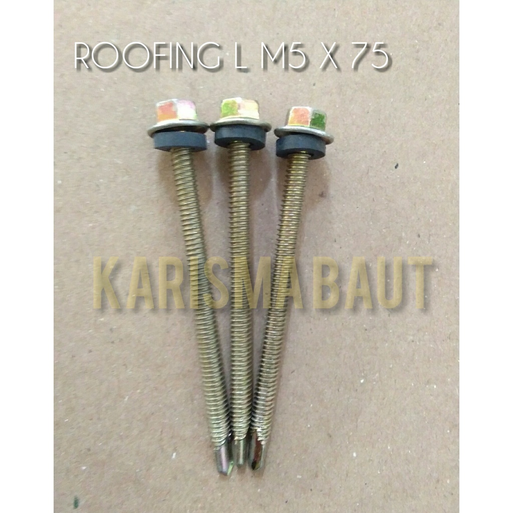 Sekrup roofing kuning #5 x 75/sekrup roofing 5x75 (7.5cm)