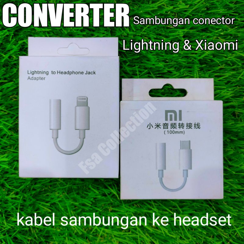 Converter Jack adapter /sambungan headset Compatible type C &amp; lightning