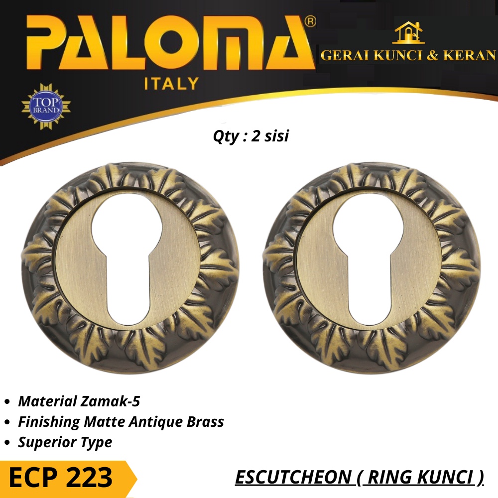 PALOMA ECP 223 RING KUNCI  ESCUTCHEON SUPERIOR MAB ANTIQUE COVER LOBANG KUNCI